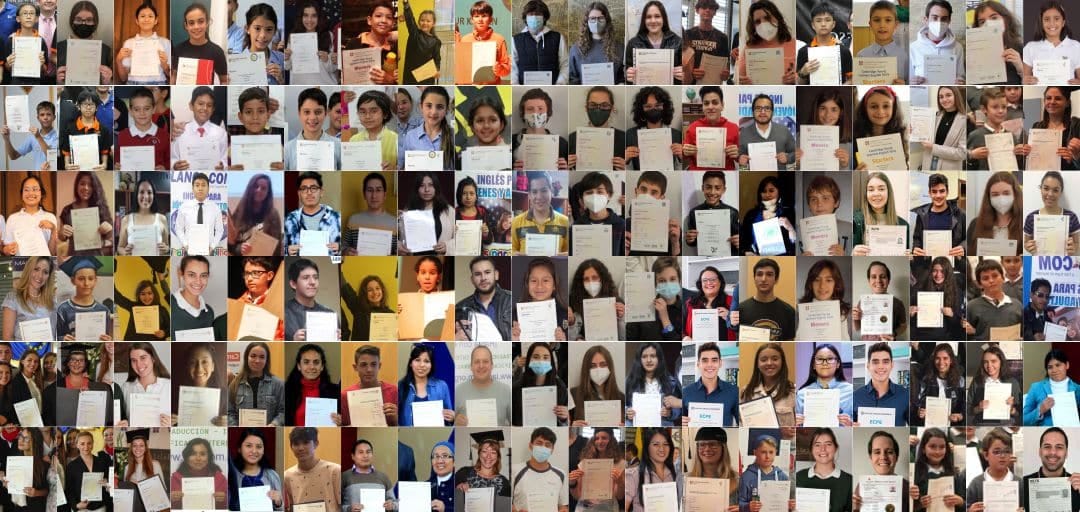 Estudiantes que recibieron la certificación de Cambridge para la página de destino